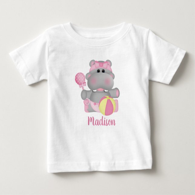 Pour Bébé T-shirt Hippo Baby Rattle (Devant)