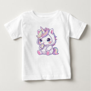 Pour Bébé T-shirt licorne chibi mignonne