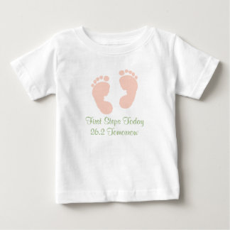 Pour Bébé T-shirt Marathon Baby Pink Footprint