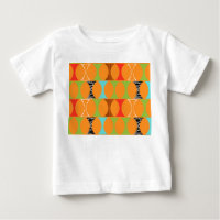 T-shirt Motif moderne orange du milieu du siècle