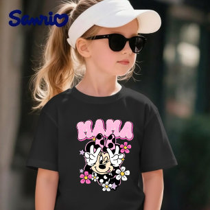 Pour Bébé T-shirt noir avec Minnie Mouse Mama Peace Sign Flo