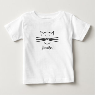 Pour Bébé T-shirt noir visage de chat