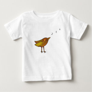 Pour Bébé T-shirt Orange Song Bird & Birdhouse Baby/Toddler
