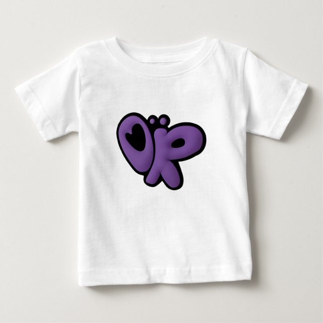 Pour Bébé T-shirt papillon violet Pop Art (Devant)