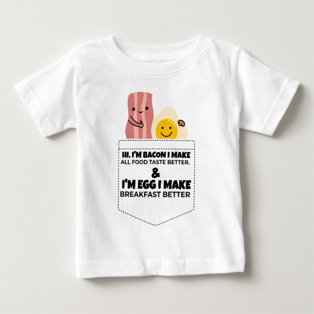 Pour Bébé T-shirt parlant de bacon et d'oeuf (Devant)