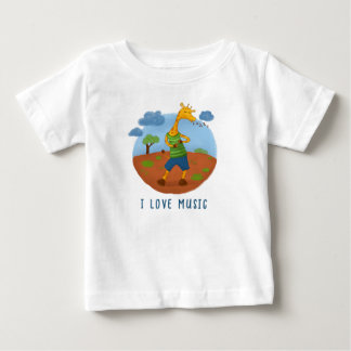 Pour Bébé T-shirt personnalisé dessin animé girafe mignon he