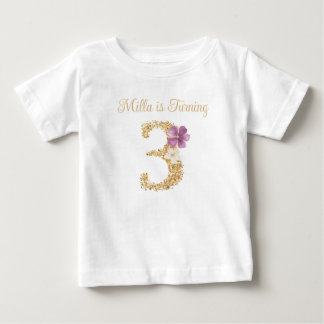 Pour Bébé T-shirt personnalisé Lapin de Jardin 3ème Annivers