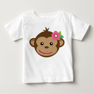 Pour Bébé T-shirt petit singe (fille)