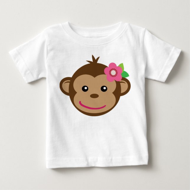 Pour Bébé T-shirt petit singe (fille) (Devant)