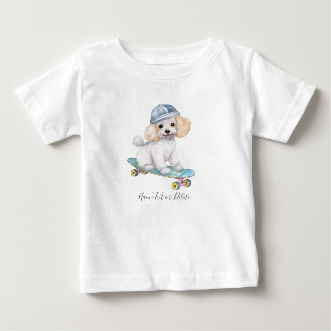 Pour Bébé T-Shirt Poodle Aquarelle (Devant)
