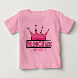 Pour Bébé T-shirt Princesse Rose personnalisé