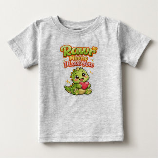 Pour Bébé T-shirt Rawr signifie je t'aime - 3-6 mois