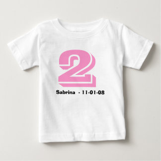 Pour Bébé T-shirt rose et noir Nom et âge