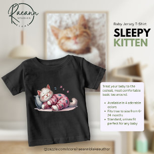 Pour Bébé T-shirt Sleepy Kitten Baby Fine Jersey