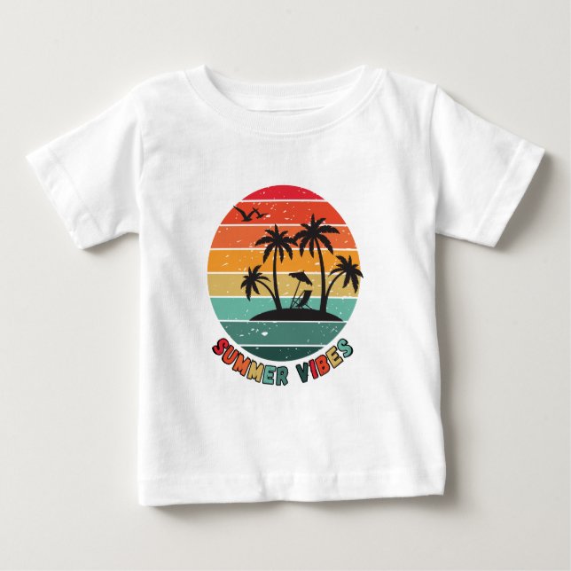 Pour Bébé t-shirt tendance "vibes d'été" (Devant)
