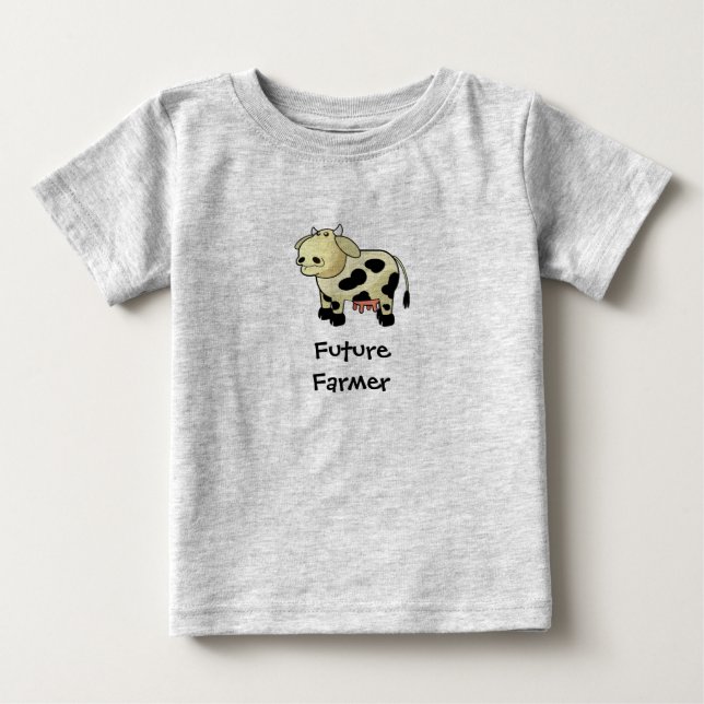 Pour Bébé T-shirt Vache Laitière Cartoon (Devant)