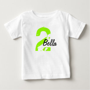 Pour Bébé T-shirt vert et noir de nom et d'âge