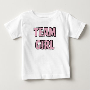 Pour Bébé Team Girl Blush Pink Baby Genre Reveal T-shirt