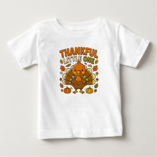 Pour Bébé Thankful Little One Baby T-Shirt | Cute Thanksgivi