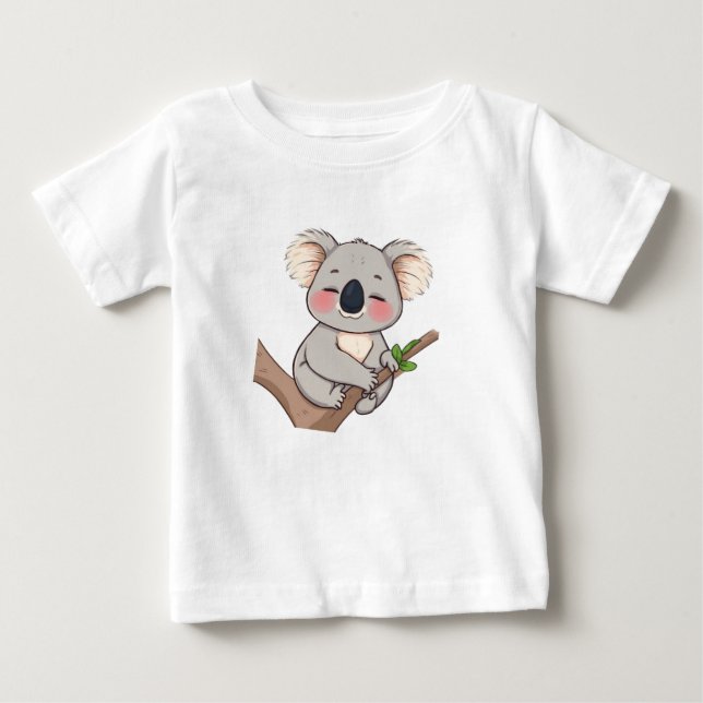 Pour Bébé Un Koala accroché à un T-shirt à branche d'arbre (Devant)