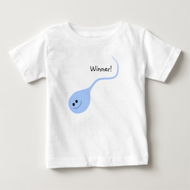 Pour Bébé Vainqueur Blue Funny Baby T-shirt (Devant)