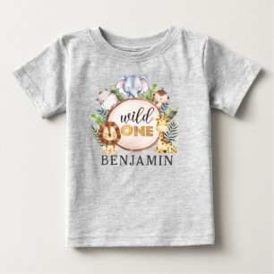 Pour Bébé Wild One 1st Birthday Safari Baby T-shirt