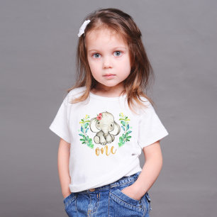 Pour Bébé Wild Un 1er anniversaire Elephant Baby T-shirt