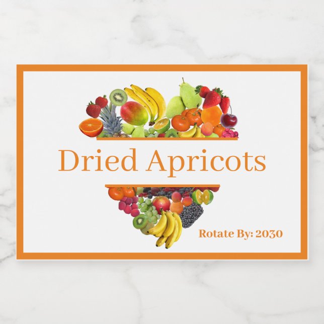 Pour Bocaux Apricots secs Étiquette de contenants alimentaires (Étiquettes simples)