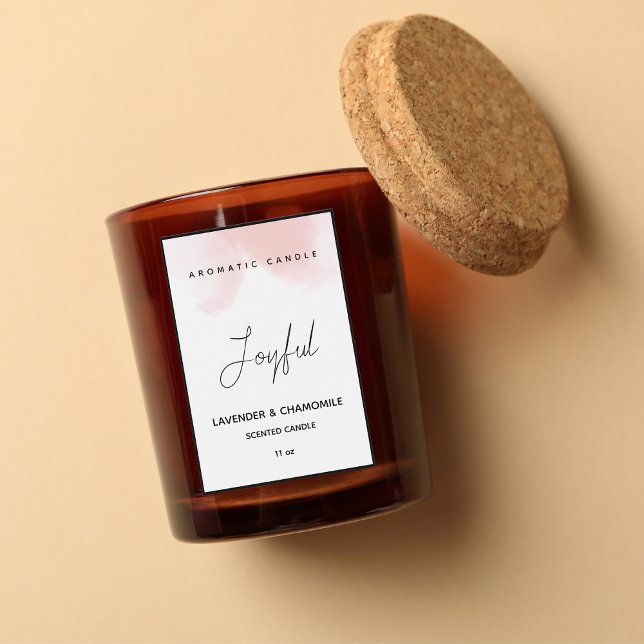 Pour Bocaux Aquarelle rose Élégant Étiquette parfumé (Créateur téléchargé)