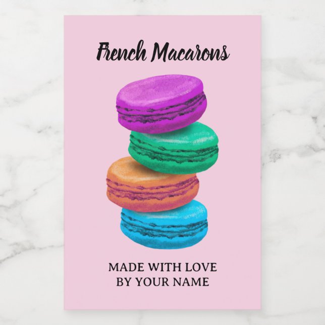 Pour Bocaux Biscuits de macaron français étiquette modèle (Étiquettes simples)