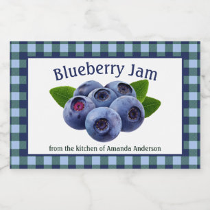 Pour Bocaux Blueberry Jam Plaid H Étiquette alimentaire