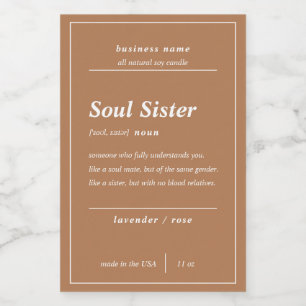Pour Bocaux Bougie produit Soul soeur Étiquette personnalisé