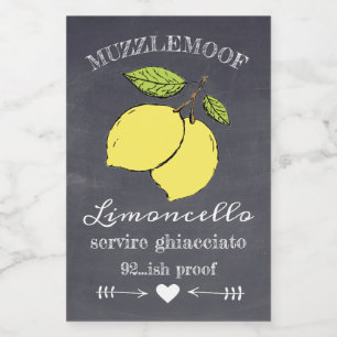 Pour Bocaux Chalkboard Look Limoncello Petit Étiquette bouteil