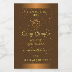 Pour Bocaux Chic Orange Brown produit Étiquette or Parties sci
