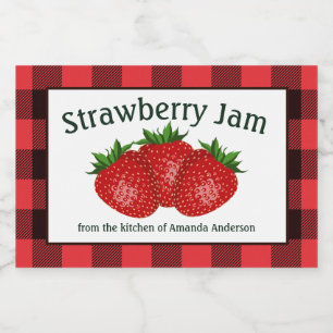 Pour Bocaux Confiture de fraises Conserve Plaid H Étiquette al