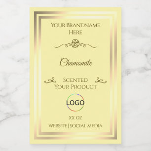 Pour Bocaux Cream Pastel Produit Étiquette Gold Frame avec log