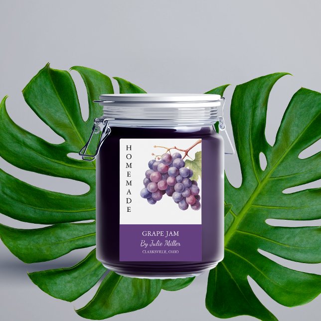 Pour Bocaux Élégant Étiquette de confiture de raisin fait mais (Créateur téléchargé)