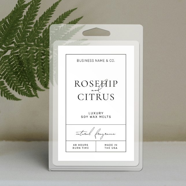 Pour Bocaux Élégante cire de soja bougie moderne Étiquette rec (Elegant vertical product labels in apothecary style, perfect for clamshells, boxes, pouches or jars)