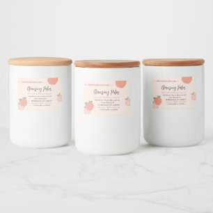 Pour Bocaux Élégante Mignonne Pêche Gras Fruité Étiquette de