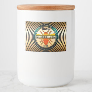 Pour Bocaux Étiquette alimentaire Honey Bee Gold