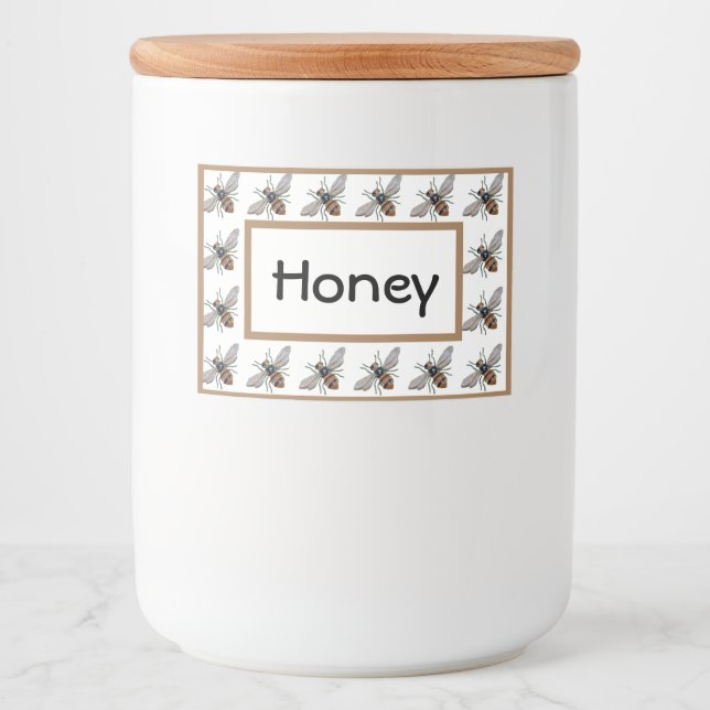 Pour Bocaux Étiquette alimentaire Honey Bee Jar (Devant)