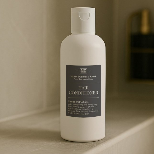 Pour Bocaux Étiquette Chic Monogramme cheveux Shampooing (Créateur téléchargé)