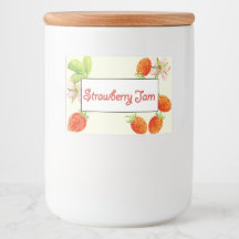 Étiquette de canne de confiture de fraises