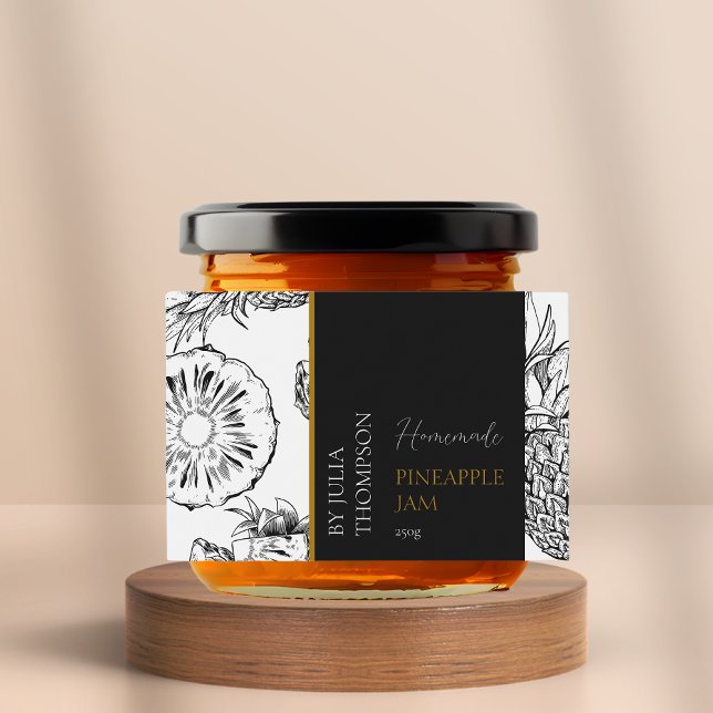 Pour Bocaux Étiquette de confiture d'ananas maison moderne (Créateur téléchargé)