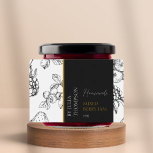 Pour Bocaux Étiquette de confiture de baies mélangées maison m