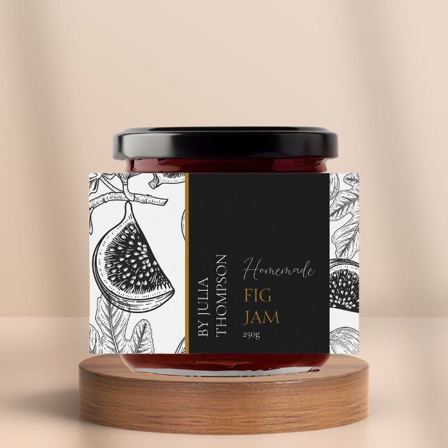 Pour Bocaux Étiquette de confiture de fig maison moderne (Créateur téléchargé)