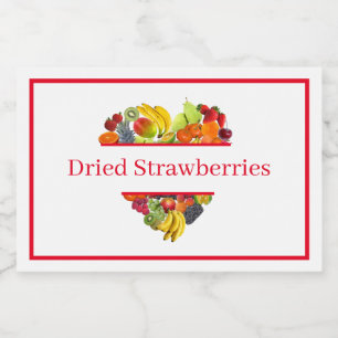 Pour Bocaux Étiquette de contenant alimentaire fraises séchées