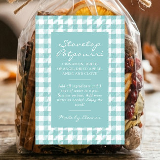 Pour Bocaux Étiquette de Kit de Pot à Infusion à Carreaux Vert