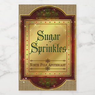Pour Bocaux Étiquette de l'apothèque de Noël arrosées de sucre