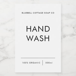 Pour Bocaux Étiquette de lavage à la main, Élégant, Étiquette